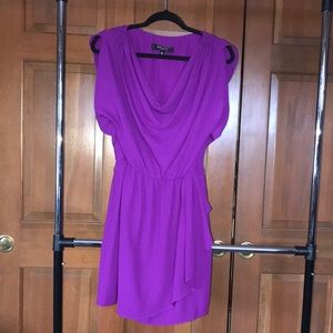 Nine West Dress, Mock Wrap Blouson, Violet, Sz 4